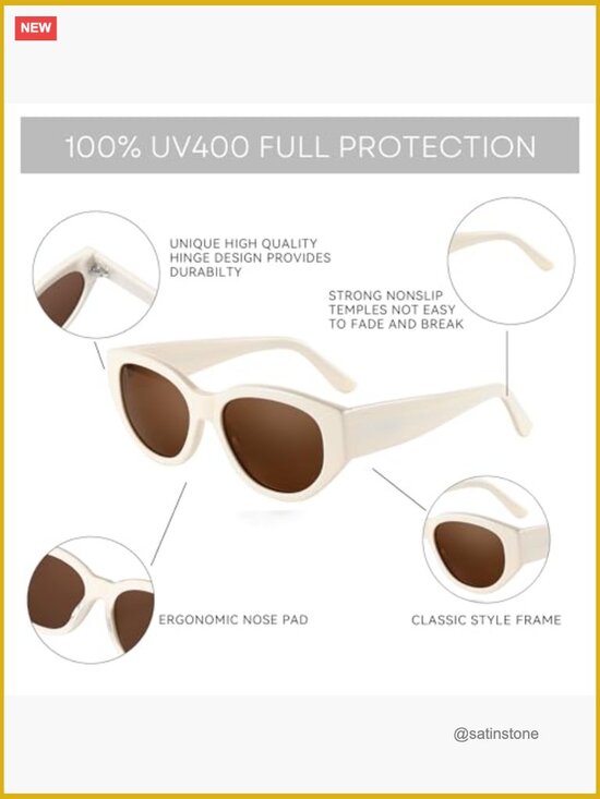 Polarized Cat Eye Sunglasses - UV400 Protection - Acetate Frame main image 4